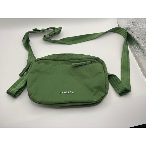 ATHLETA Olive Green Crossbody Bag Belt Bag Everyday Carry EDC Travel Purse - Picture 1 of 7